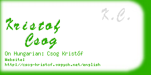 kristof csog business card