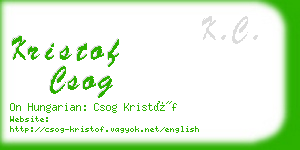 kristof csog business card